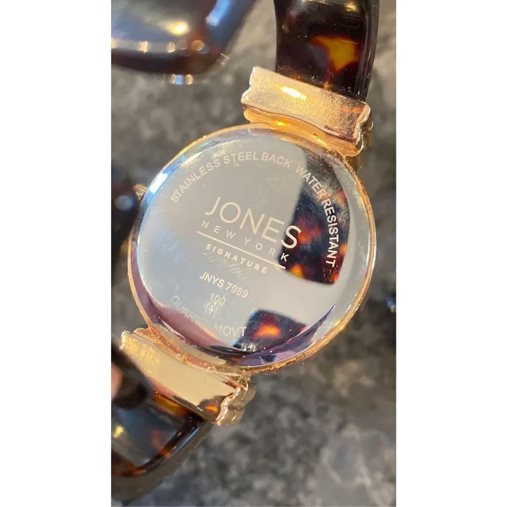 Vintage Jones New York Tortoise Shell Cuff Watch Set